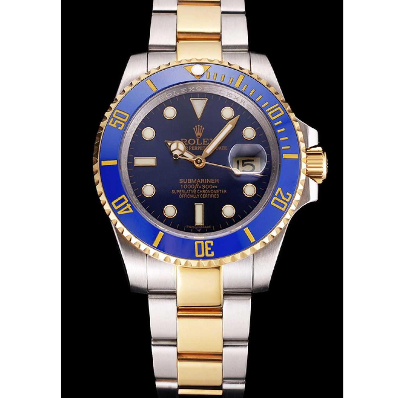 Good Copy Rolex Watches Gold And Swiss Bracelet Submariner Bezel Steel Two Tone Blue Rolex Dial 0527